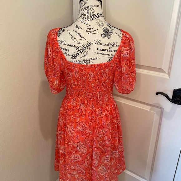 Sincerely Jules Red-Orange Paisley Dress - Picture 3 of 8